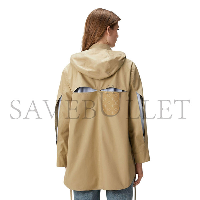 L0ew* natural hooded logo-patch parka 102128537